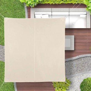 Relaxdays Sonnensegel Quadrat Polyester Beige UV Schutz 4 x 4 m