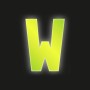 Gelber, reflektierender Klebebuchstabe W, 8 cm, für Hausnummern und Beschriftungen.