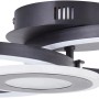 Moderne, schwarze LED-Deckenleuchte Bray, 52x30 cm, mit runder Form. Ideal für Wohn- und Schlafräume.