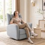 Hellgrauer HOMCOM Relaxsessel aus Polyester. Verstellbarer Loungesessel mit Dreh- und Schaukelfunktion.