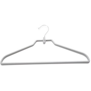 Silberne Kleiderbügel mit Steg, 3er-Set aus Metall für die textile Aufbewahrung.