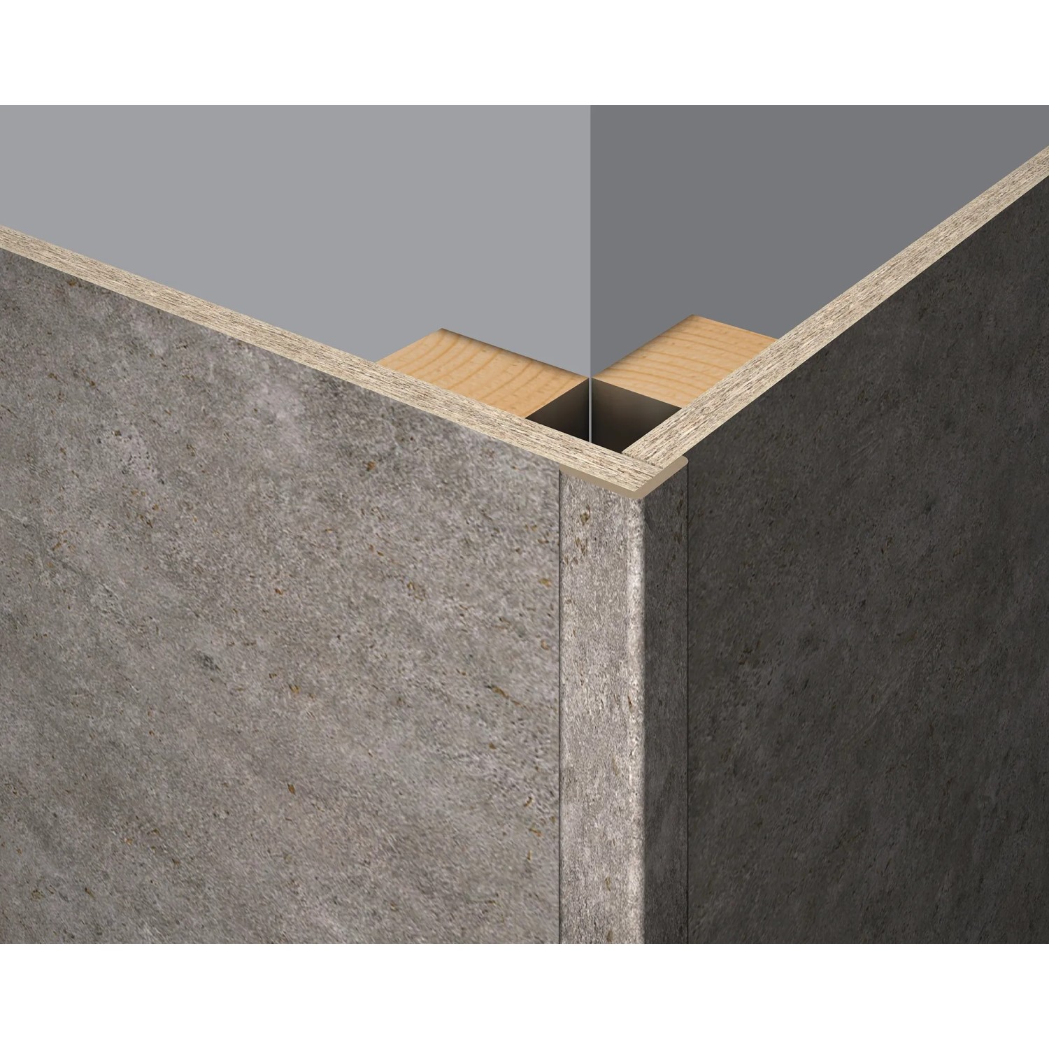 Egger Faltleiste Decowall FL003 Rovigo Beton für Wandverkleidung, Ecklösung.
