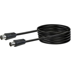 Schwarzes Schwaiger Antennenkabel, 5 m, mit Stecker für Audio & Video.