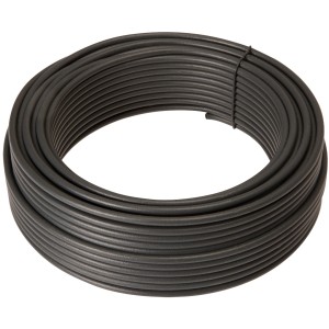 Anthrazitfarbener Conacord Eisendraht (Ø 3,8 mm x 25 m) aufgerollt.