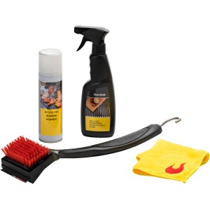 Char-Broil Reinigungsset für Grillpflege: Bürste, Spray, Reiniger und Tuch für Grillutensilien.