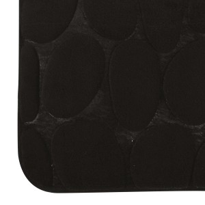 Schwarze MSV Badematte Kiesel 50x80 cm in Kieselstein-Optik für das Badezimmer.