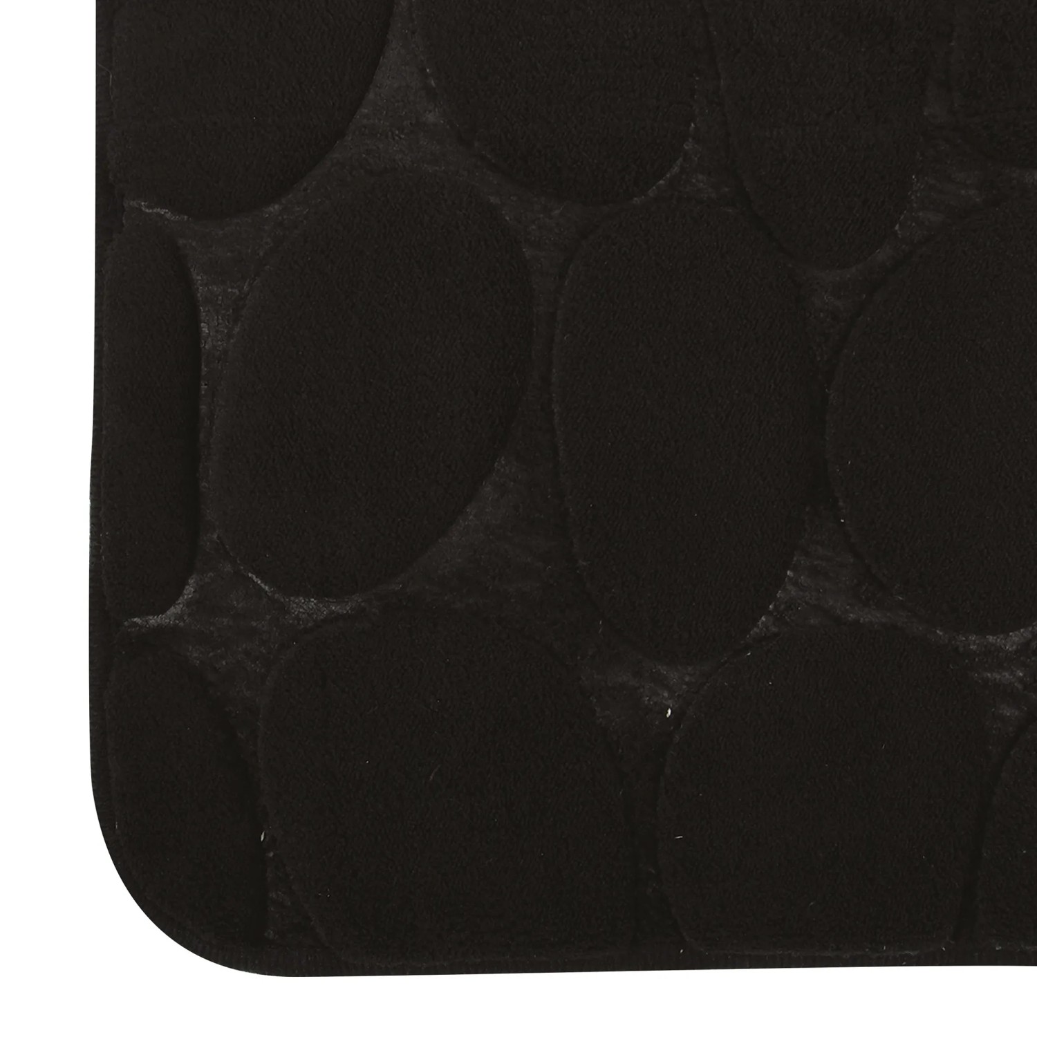 Schwarze MSV Badematte Kiesel 50x80 cm in Kieselstein-Optik für das Badezimmer.