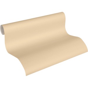 A.S. Création Vliestapete Uni in Beige-Orange, Rolle. Dekorative Tapete für Wohnräume.