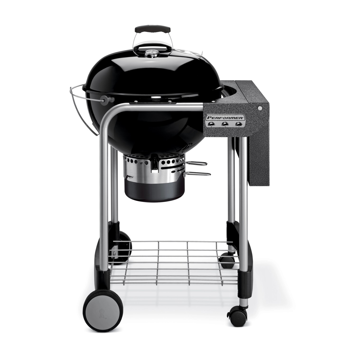 Weber Holzkohlegrill Performer GBS Ø 57cm mit Arbeitsfläche und Wagen.