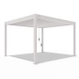 Weide Deluxe Voll-Alu Pergola 3,6x4m in Ivory Sand mit verstellbarem Lamellendach und Kurbel. Sonnenschutz.