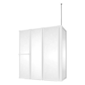 Schulte Badewannenfaltwand mit Seitenwand, 3-teilig, weiß gerahmt, für flexiblen Spritzschutz.