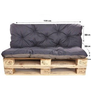 Setgarden Palettenkissen-Set, marineblau, 120x50 cm, Sitz- und Rückenkissen für Palettenmöbel.