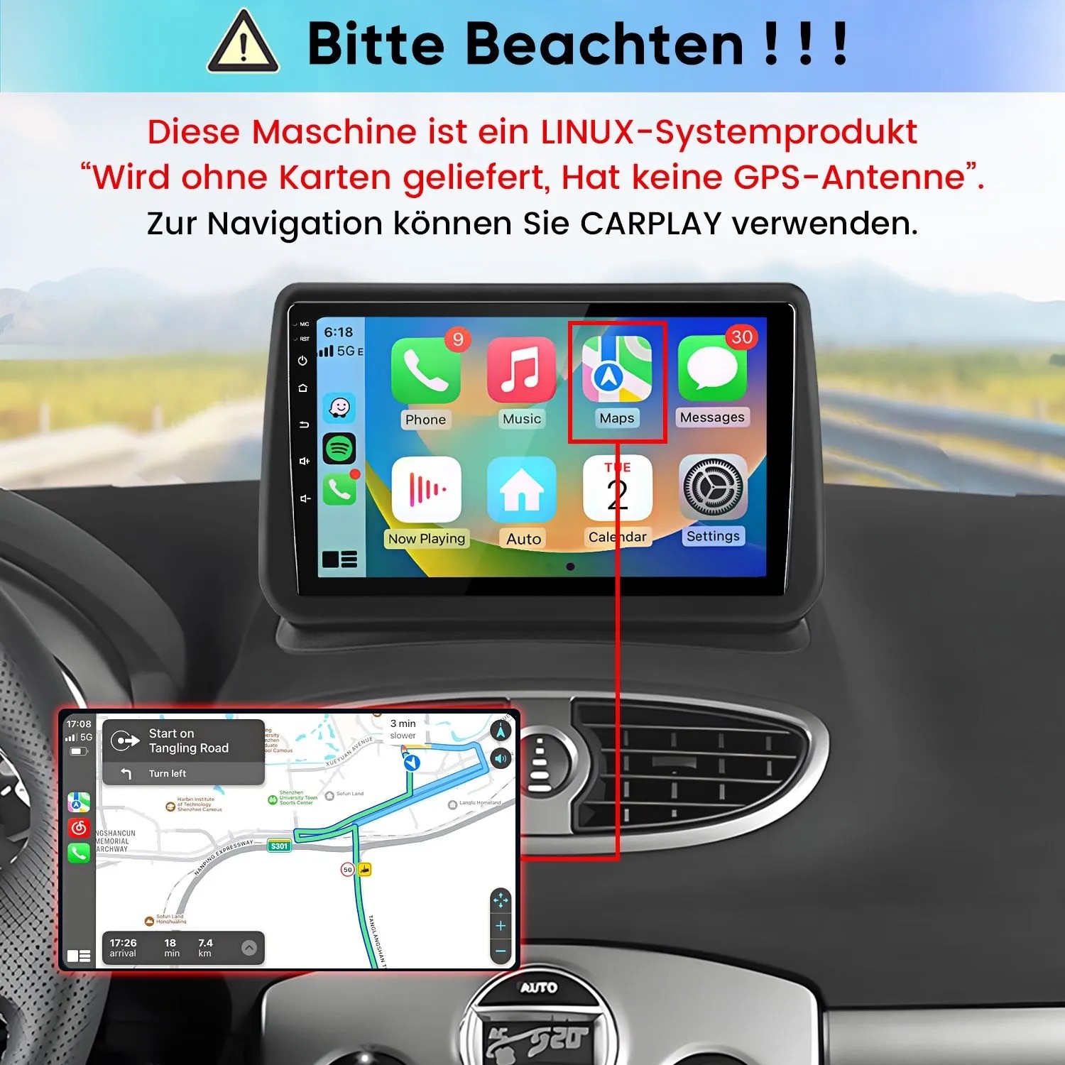 Junsun Autoradio Für Renault Clio 3 2005-2014 Linux_4