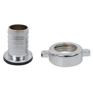 Kirchhoff Schlauchverbinder, halbe Schlauchverschraubung aus verchromtem Messing, 1M x 3/4T.