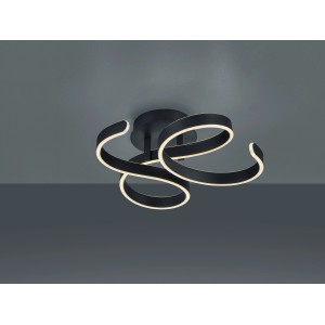 Moderne Trio LED-Deckenleuchte Francis in Anthrazit mit geschwungenem Design.