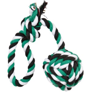 Jollypaw Spieltau mit Ball, 30cm, grün/weiß/schwarz, für Hunde.