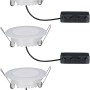 Paulmann LED Einbaustrahler-Set Suon, 3er-Set, extra warmweiß, für Deckenmontage.