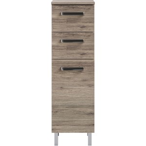 Pelipal Bad-Hängeschrank Quickset 313 in Sanremo Eiche, 30 cm breit, mit drei Schubladen.