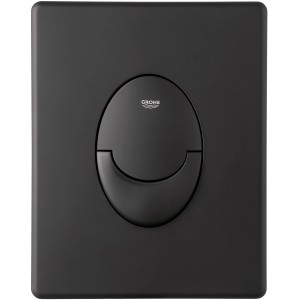 Schwarze Grohe QuickFix Abdeckplatte Start für WC-Spülung.