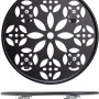 Schwarzer Wagner Pflanzenroller GH 0936 mit Mandala-Muster, Ø 30 cm, mit Rollen.