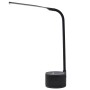 Schwarze Vasner LED Schreibtischleuchte Lumbeat mit Bluetooth Lautsprecher und USB-Ladeport.