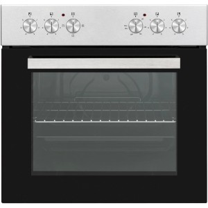 h-tech Herd-Set: Einbauherd mit Glaskeramikkochfeld in Edelstahl und Schwarz.