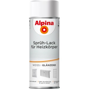 Alpina Heizkörper Sprühlack, 400ml, glänzend, weiß. Lack für Heizkörper und Rohre.