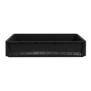 Schwarze Eurobox 60x40x12 cm Vollwand, Aufbewahrungsbox aus robustem Kunststoff.