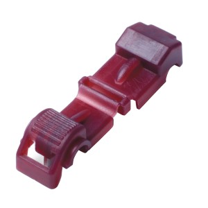 Gardena Verbinder für Mähroboter Begrenzungskabel, rot, Detailaufnahme.