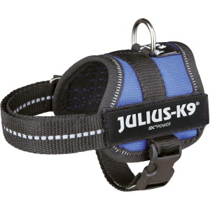 Blaues Julius K-9 Powergeschirr Baby 1 XS für kleine Hunde (30-40 cm).
