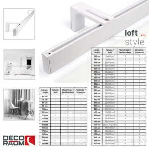 Weiße 1-lauf Gardinenschiene Loft aus Aluminium, nach Maß. Zeigt Produkt, Montage und Anwendung für moderne Wohnräume.