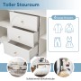 okwish Kommode mit Türen Schubladen Wohnzimmer Schlafzimmer 84x140x40cm Cremeweiß_7