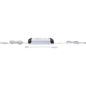 Paulmann MaxLED Power Supply 60VA für LED-Streifen, weißes Kunststoffgehäuse mit Zuleitung und Steckern.