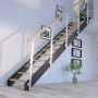 Treppe Kos 13 Stufen Eiche Geölt 87 cm Design-Geländer Schwarz FSC®_9