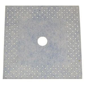 Cimsec Dichtmanschette, 2 Stück, quadratisch, blau, mit Lochmuster und mittigem Loch.