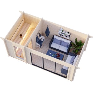 Palmako Sauna Sanna Slide Naturbelassen 500 cm x 270 cm