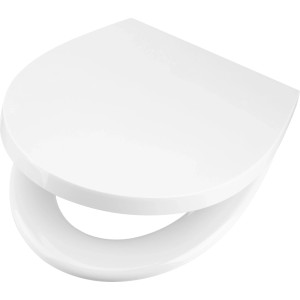 Weißer baliv Deluxe WC-Sitz Filton aus glänzendem Polyresin mit Absenkautomatik.