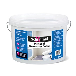 Eimer SchimmelX Mineral Renovierfarbe, weiße Anti-Schimmelfarbe für ca. 60 m²