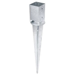 Einschlag-Bodenhülse für Vierkantholzpfosten verstellbar feuerverzinkt