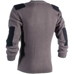 Herock Pullover Wodan Grau-Schwarz XL, Rippstrick mit verstärkten Schultern und Ellbogen.