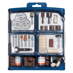 Dremel Zubehörset 724 mit 150 Teilen im blauen Koffer. Miniaturwerkzeug-Set.