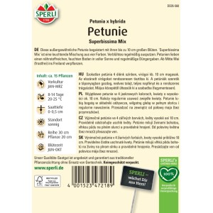 Sperli Saatgut Petunie Superbissima Mix mit farbenfrohen Blüten.