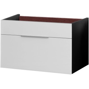 Fackelmann Waschbeckenunterschrank Kara, anthrazit/weiß, 79,5 cm breit, mit Schublade und Griffleiste.