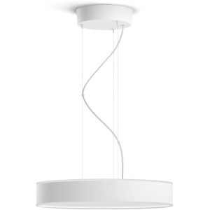 Weiße Philips Hue Enrave Pendelleuchte mit Dimmer, 4500 lm. Smarte Deckenleuchte für individuelles Licht.