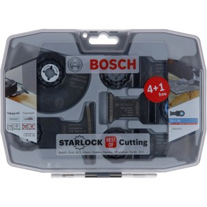 Bosch Starlock Set Best of Cutting, 5-teilig, Zubehör für Multifunktionswerkzeuge im transparenten Kasten.