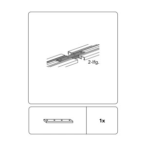 Gardinia Schienenverbinder, weiß, für 2-läufige Vorhangschiene zur Verbindung von Gardinenschienen.
