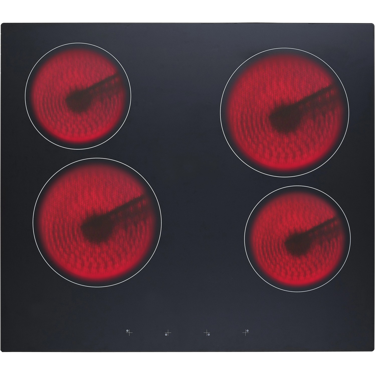 Flex-Well Glaskeramikkochfeld mit 4 Kochzonen im Küchengeräte-Set.