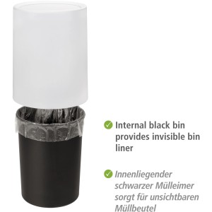 Wenko Kosmetikeimer Atri, weiß, 6L. Schwingdeckeleimer mit Inneneimer für unsichtbare Müllbeutel.