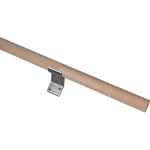 Handlaufset Buche, 200 cm, mit Konsole aus Aluminium für den Innenbereich.