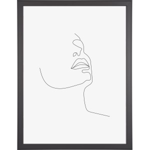 Anthrazitfarbener MDF-Bilderrahmen Malmo 60x80 cm mit abstrakter Linienzeichnung.